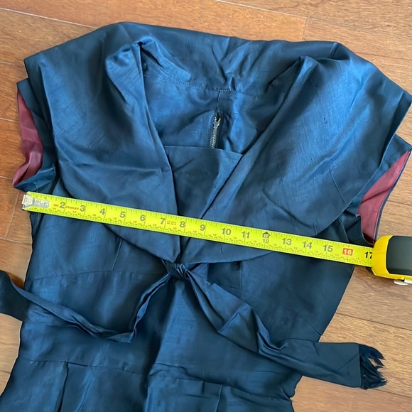 1950’s Vintage Peck & Peck blue sharkskin wiggle cocktail dress Small 26w VLV - Picture 8 of 15